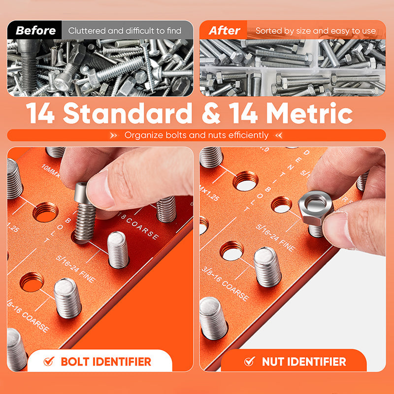 Universal Thread Identifier Tool - SAKER® Nut and Bolt Thread Checker