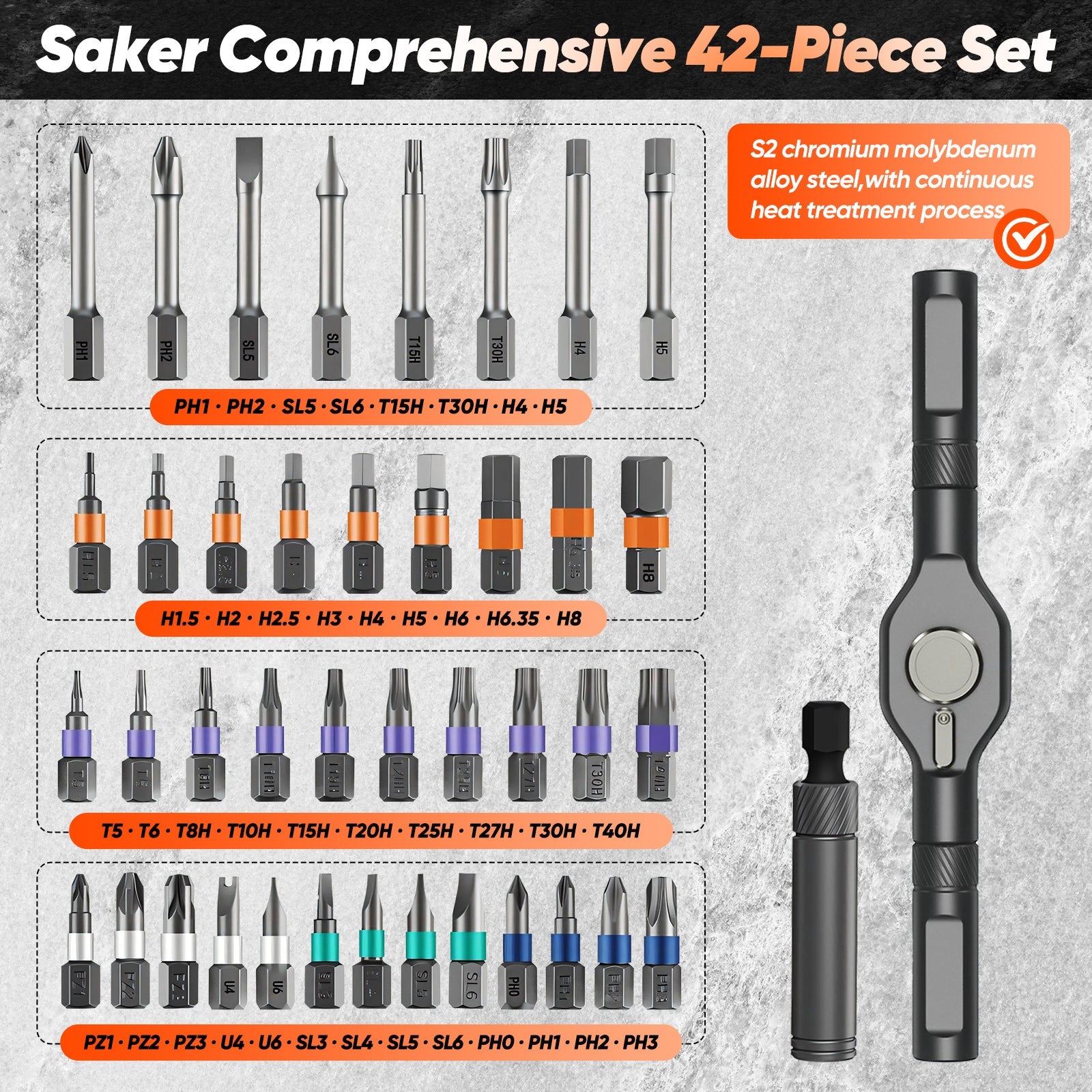 Sakerplus® 42 in 1 Magnetic Screwdriver Set