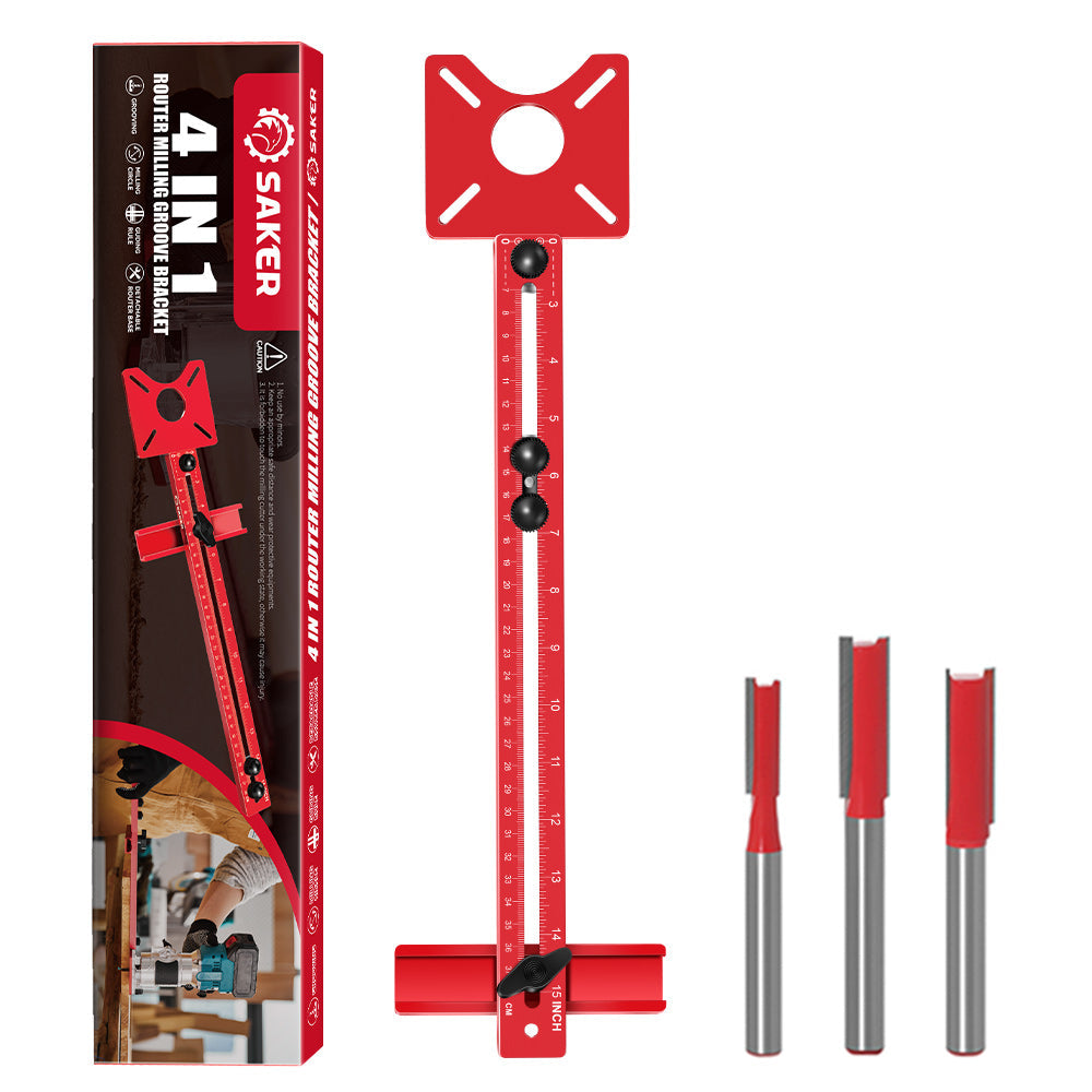 Robust Woodworking Bracket for Milling Tasks - SAKER® 4 in 1 Router Milling Groove Bracket
