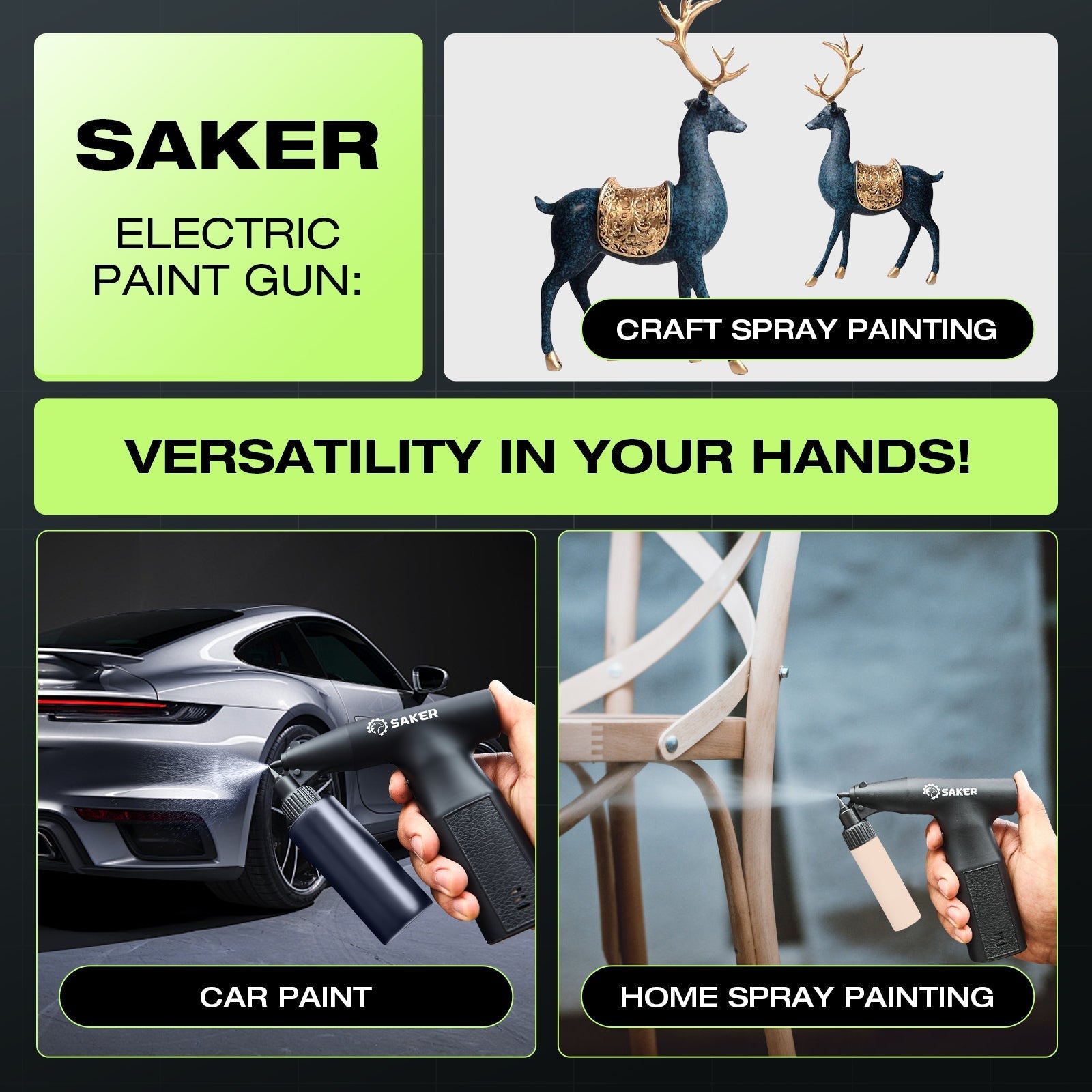 Versatile Automotive and DIY Painting Tool - SAKER® Electric Spray Paint Gun