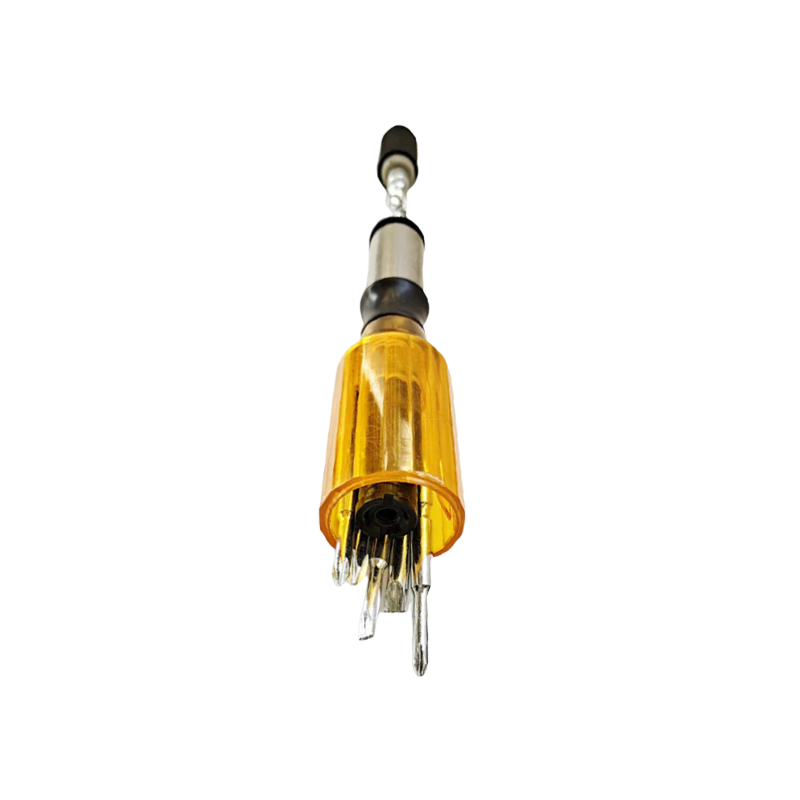 SAKERPLUS Push Pull Ratchet Screwdriver With 5 Screwdriver Heads