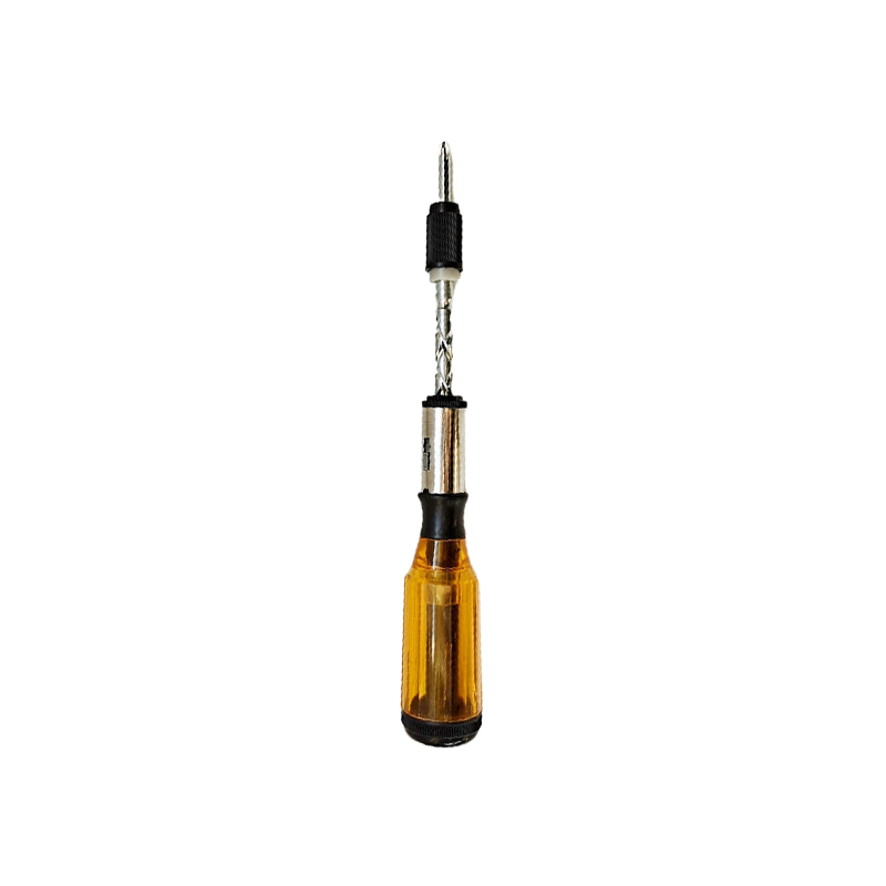 SAKERPLUS Push Pull Ratchet Screwdriver With 5 Screwdriver Heads