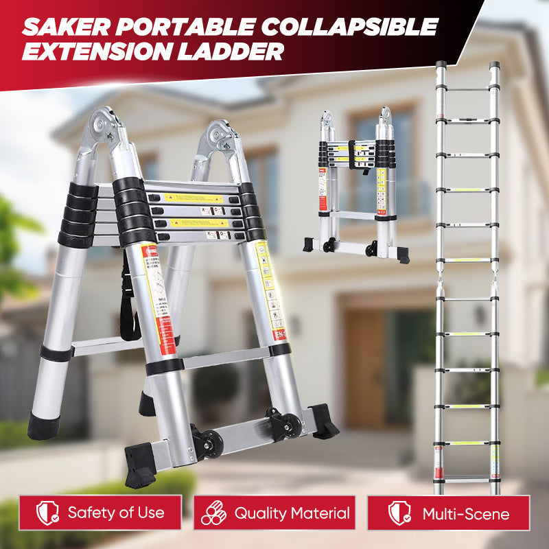 Sakerplus® Portable Collapsible Extension Ladder