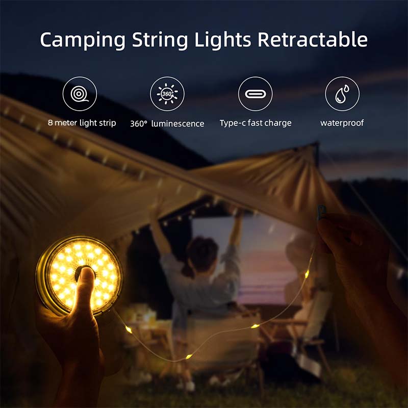 SAKER Camping String Lights—Dual Mode: Warm & Color Light