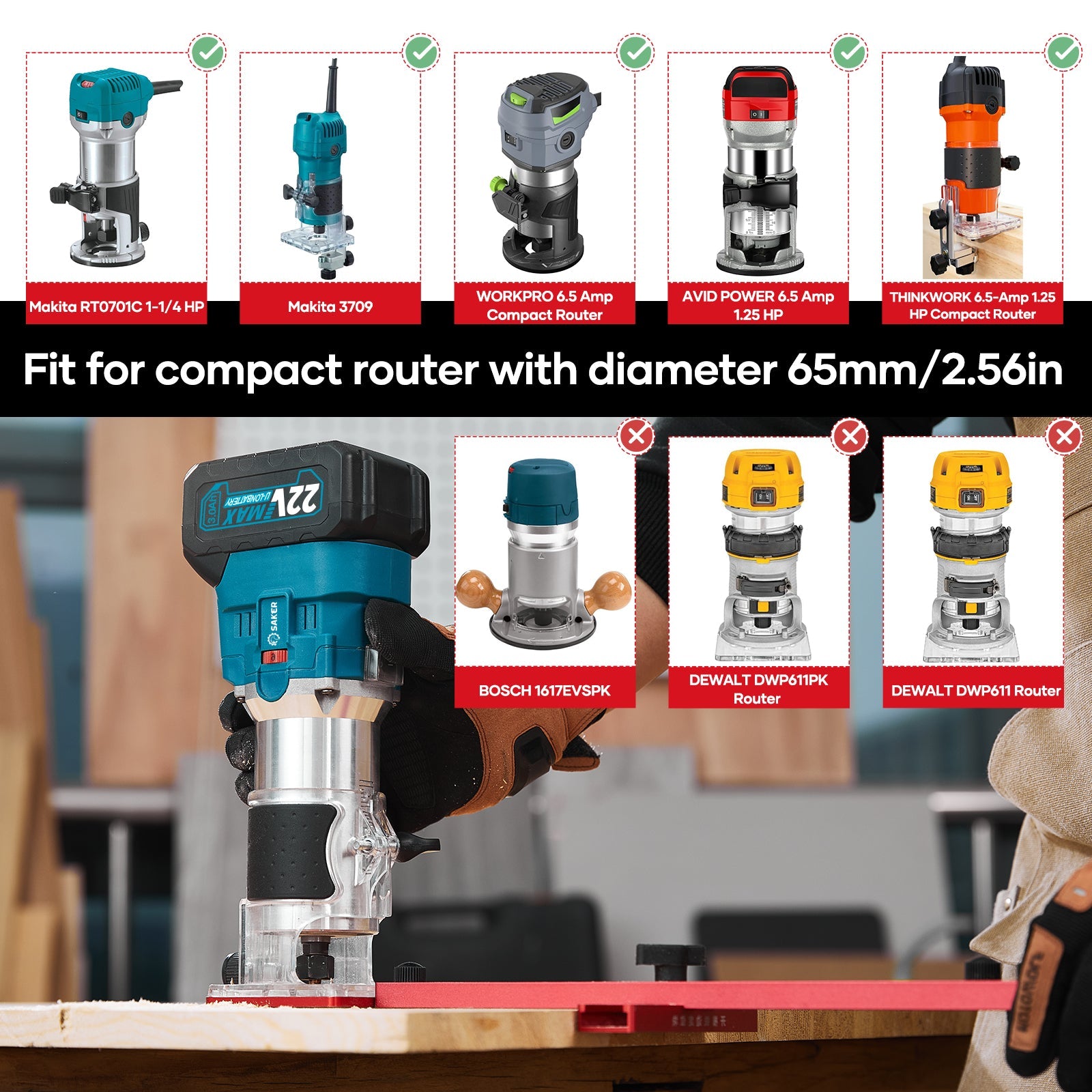 Robust Woodworking Bracket for Milling Tasks - SAKER® 4 in 1 Router Milling Groove Bracket