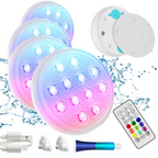 Sakerplus 2/4 PCS-Ultra-High Brightness Rechargeable Submersible LED Lights with Remote