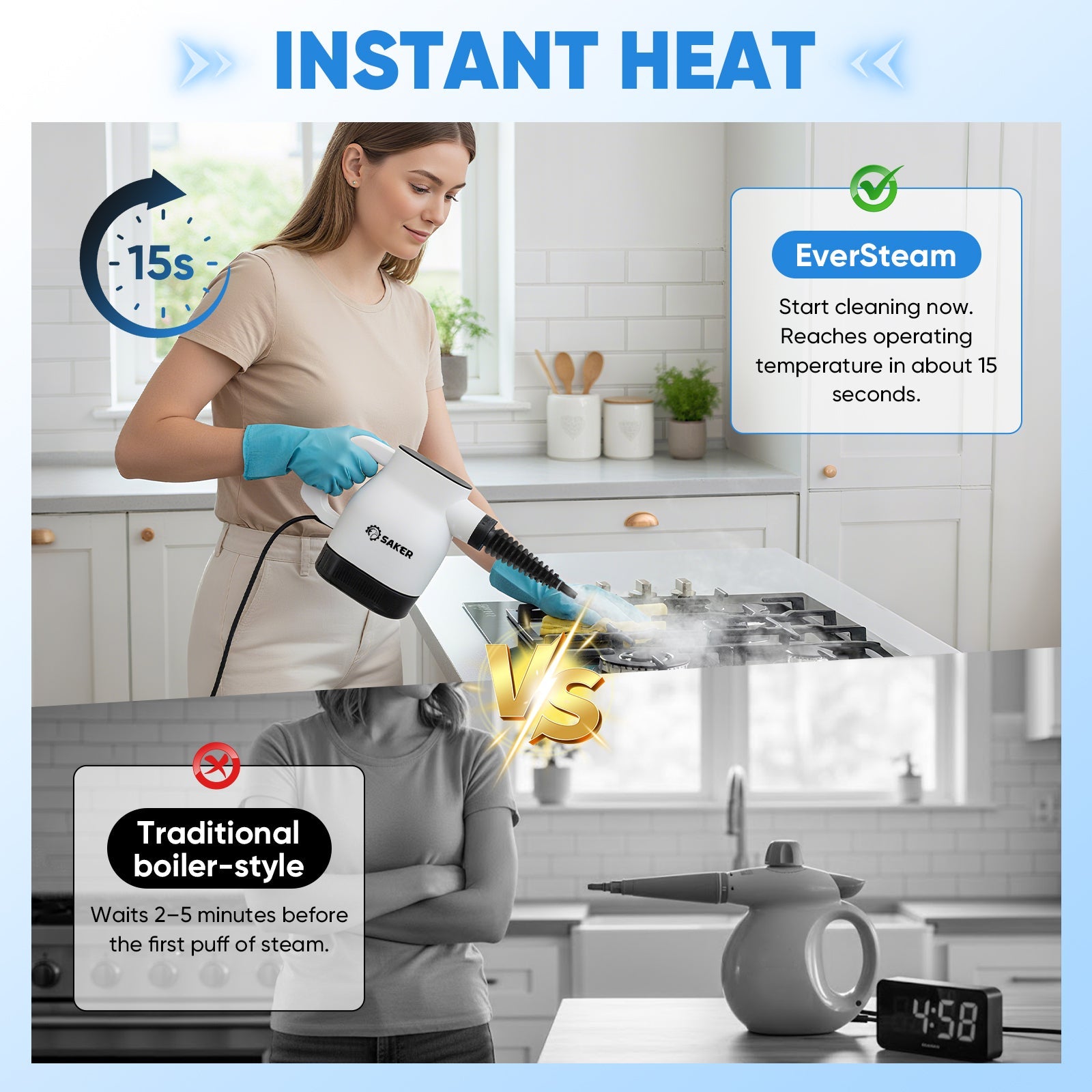Saker EverSteam Instant-Heat Steam Cleaner