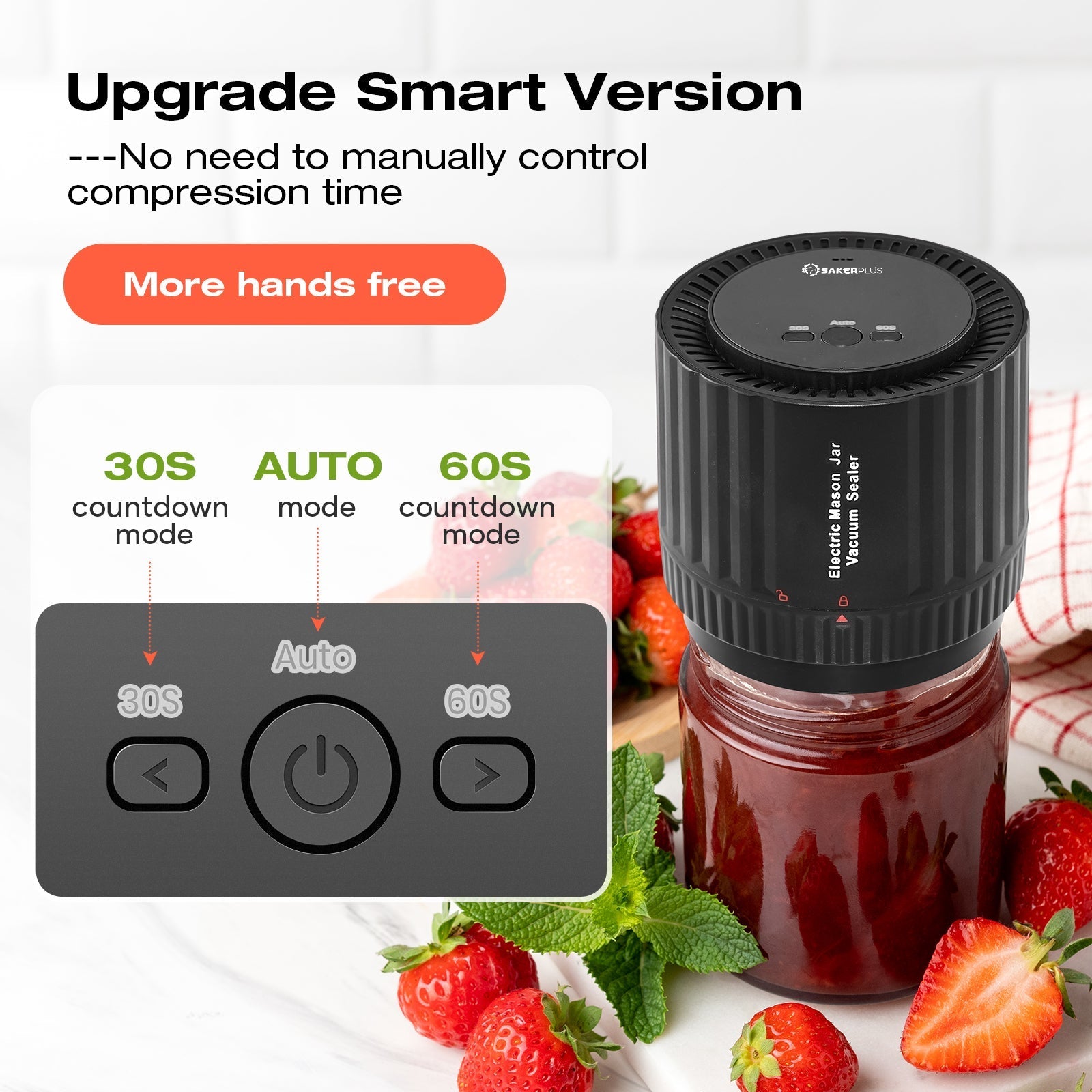 Efficient Food Saver - SakerPlus Electric Vacuum Sealer For Mason Jars