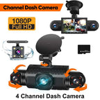 Sakerplus® 4 Channel FHD Dash Cam