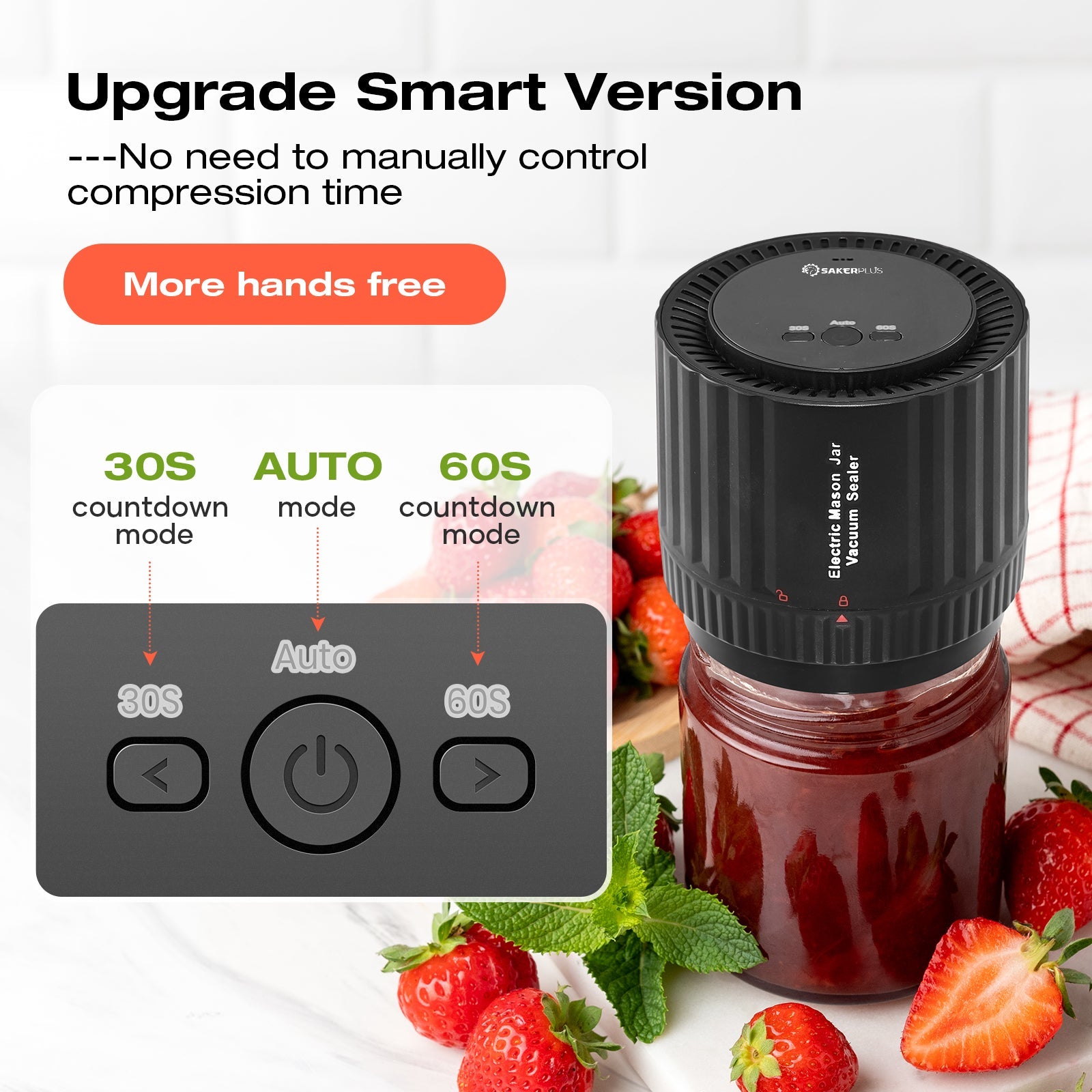 SakerPlus Electric Mason Jar Vacuum Sealer