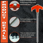 Sakerplus 8" Screw in Tent Stakes