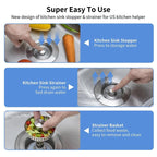Upgraded 3-in-1 Kitchen Sink Drain Strainer
