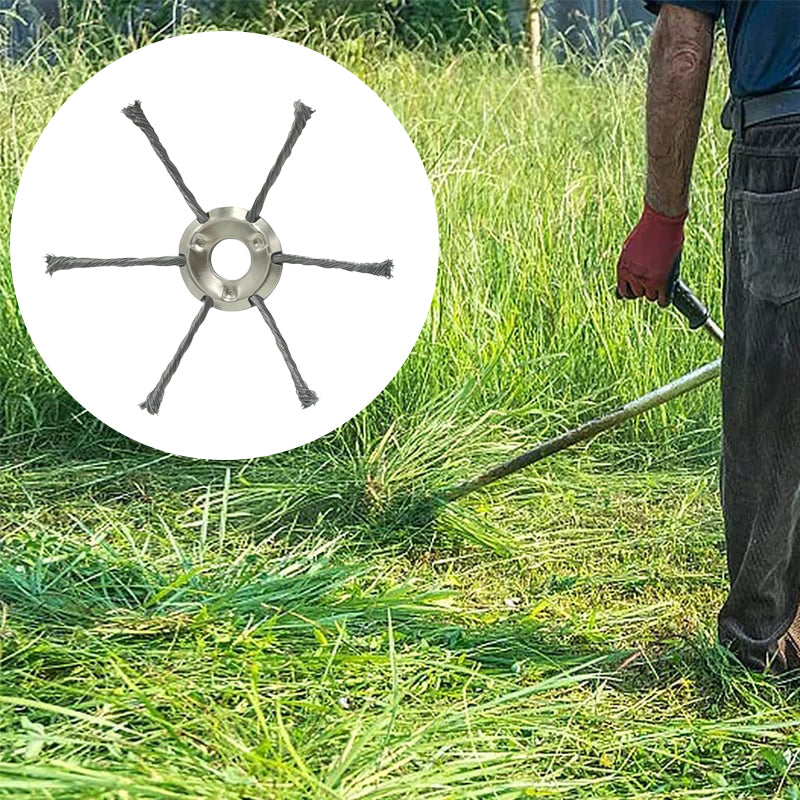 Sakerplus® 6 inch Steel Wire Brush Cutter Trimmer Head