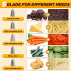 Sakerplus 5 in 1 Rotary Cheese Grater Shredder