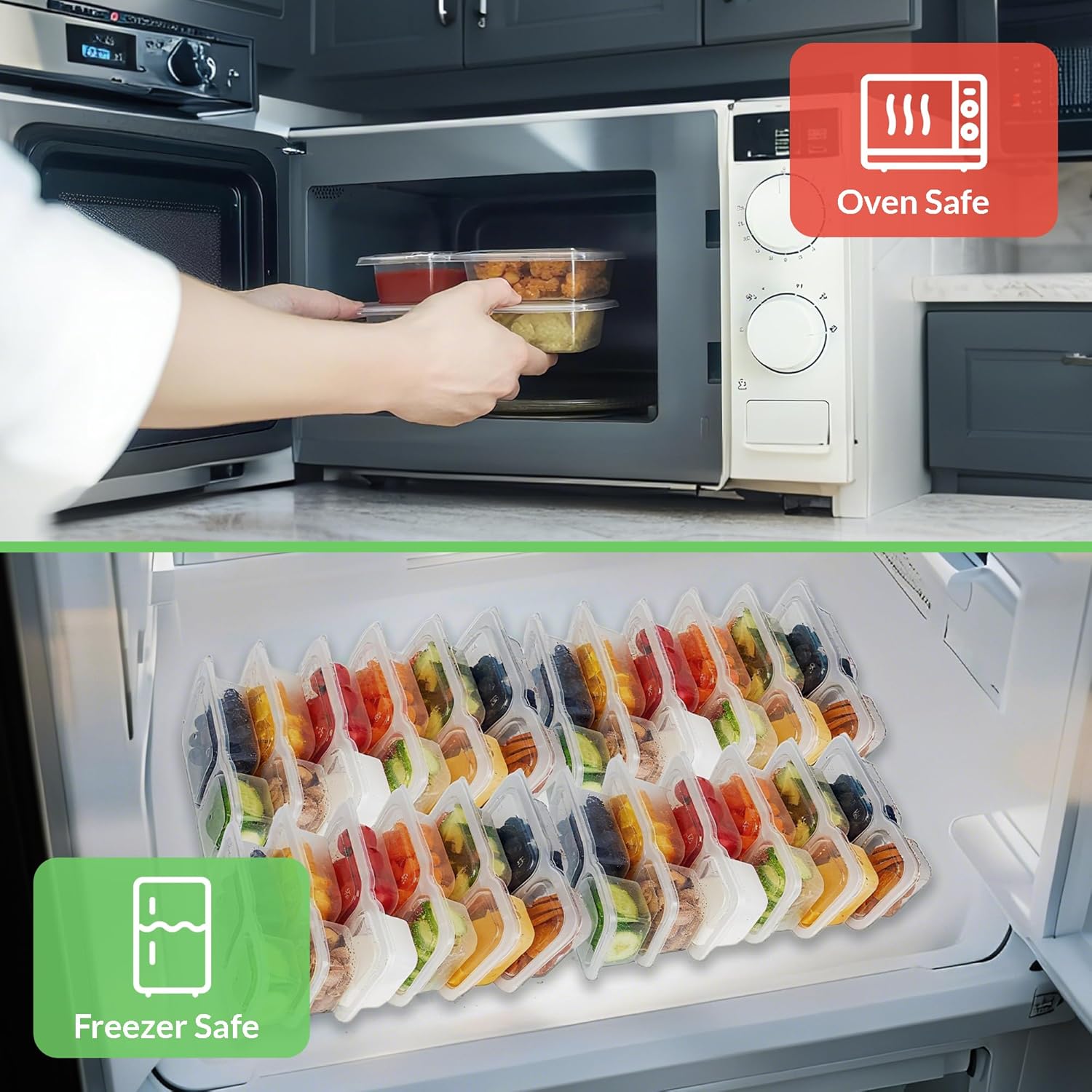 Sakerplus® Two Compartment Snackle Box Container