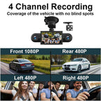 Sakerplus® 4 Channel FHD Dash Cam