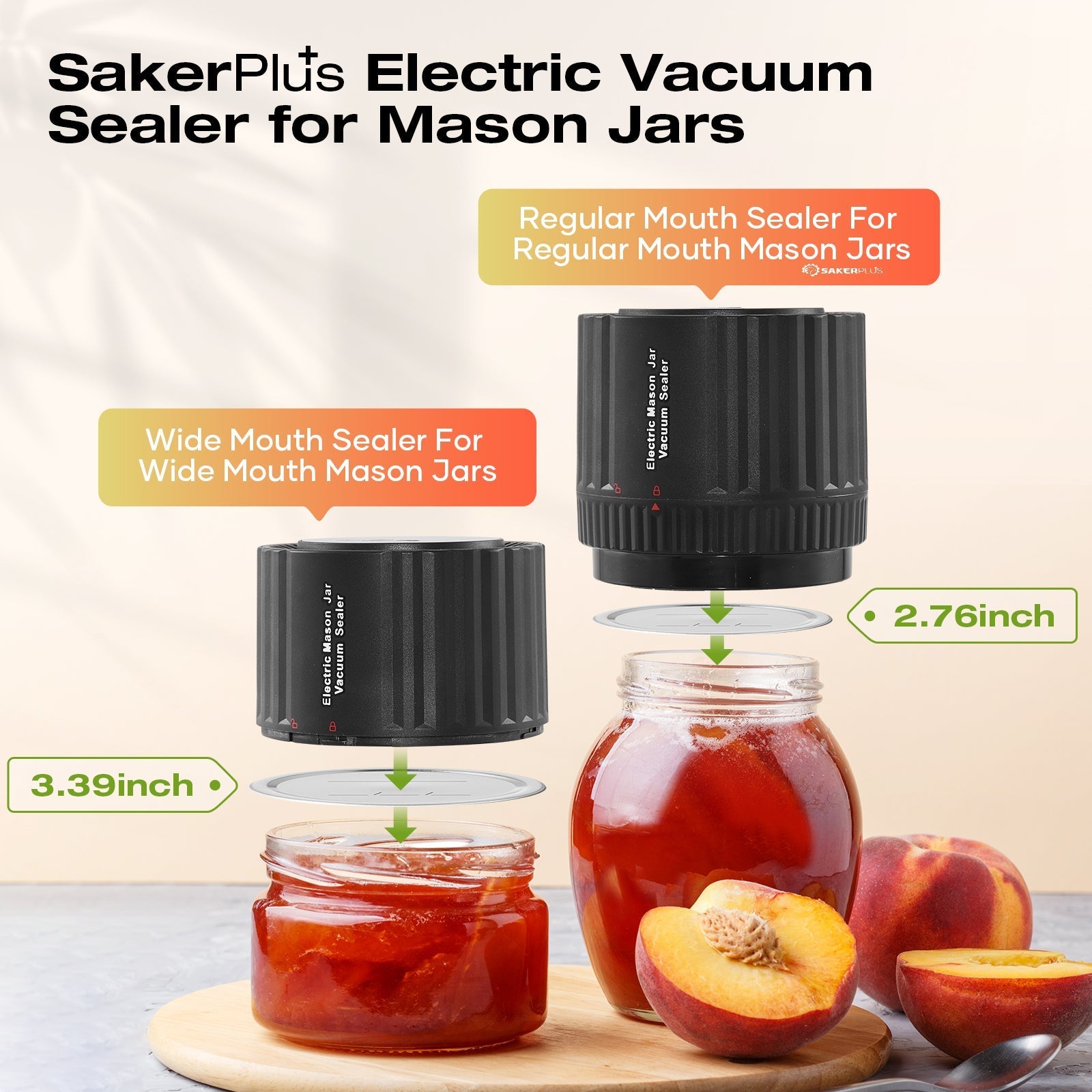 Efficient Food Saver - SakerPlus Electric Vacuum Sealer For Mason Jars