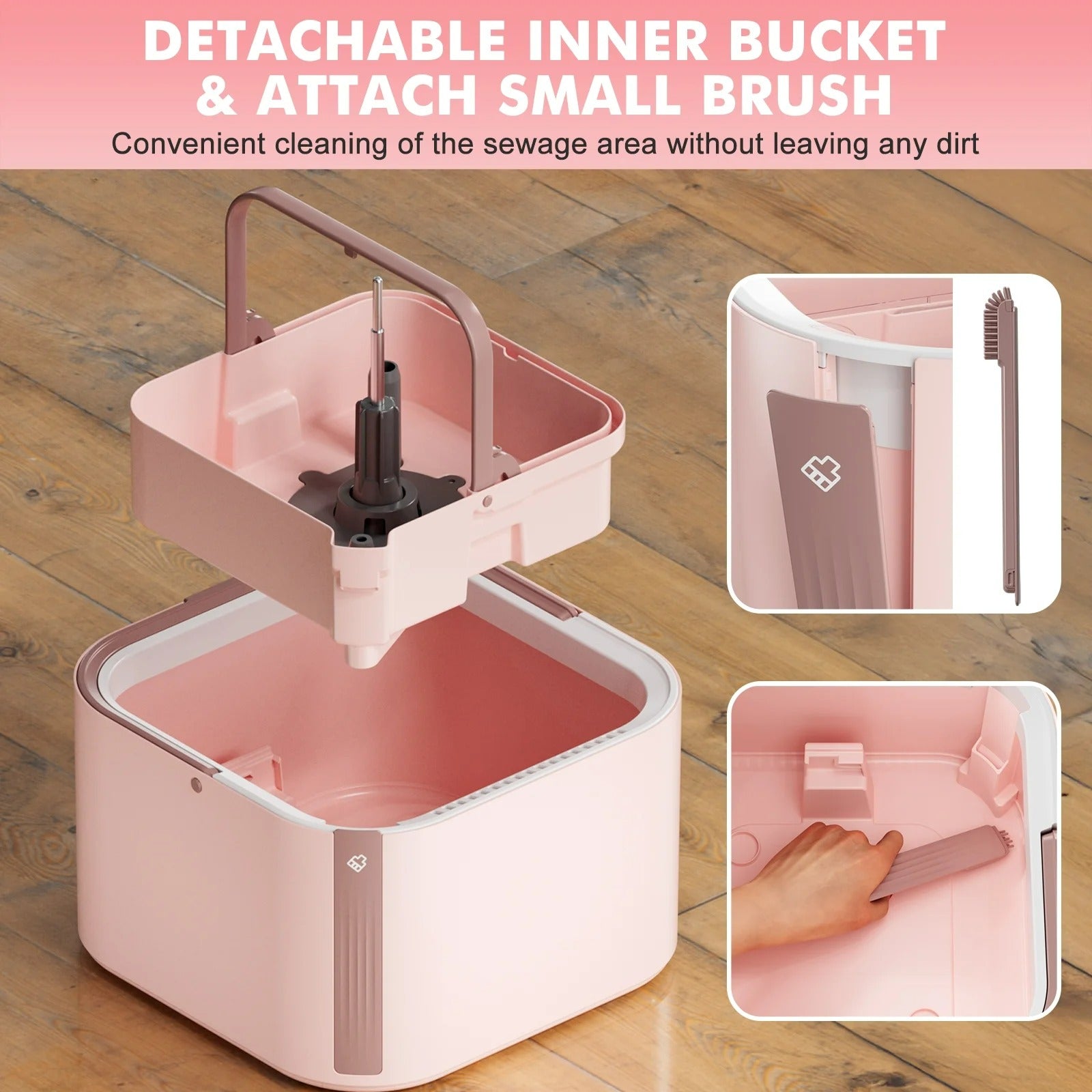 Sakerplus Upgrade Spin Mop Bucket with Detachable Inner Bucket