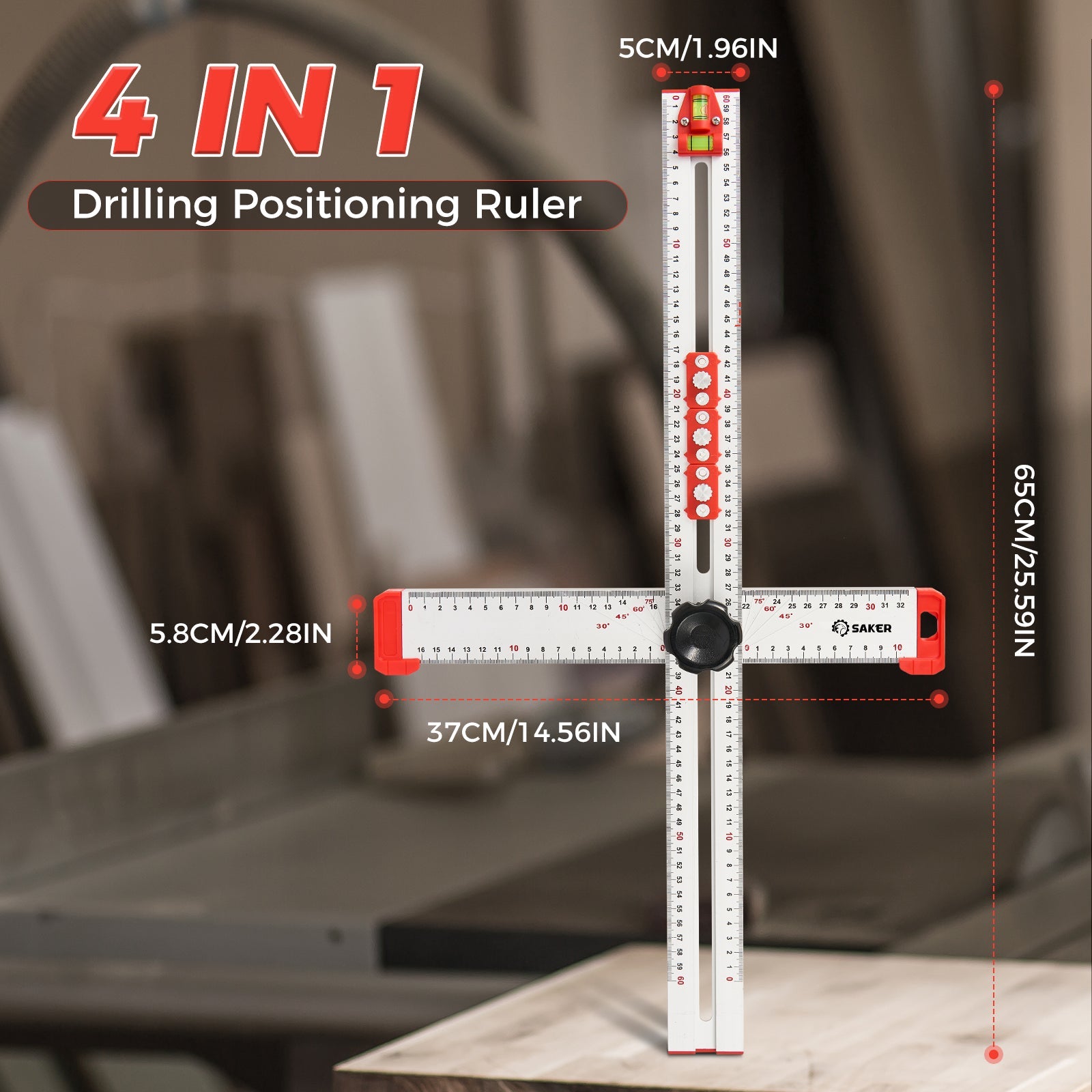 SAKER® Accurate Hole Position Marker - SAKER® 4 in 1 Drilling Positioning Ruler