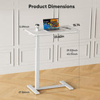 Saker Hidden Casters Adjustable Bedside Table