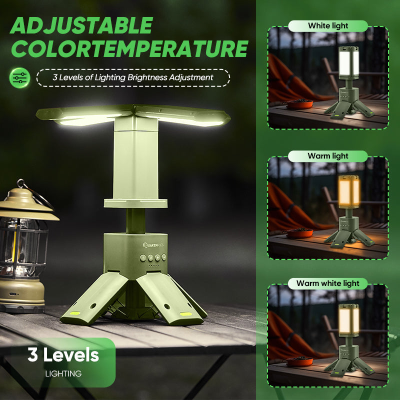 Sakerplus® Outdoor Lighting Solution - SakerPlus Camping Lantern with Four Led Lamps