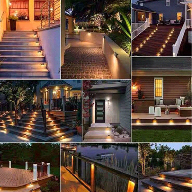 Sakerplus Solar Deck Lights Outdoor 4 Pack