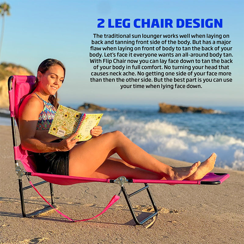 Sakerplus® Portable Folding Beach Lounge Tanning Chair