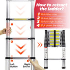 Sakerplus® Portable Collapsible Extension Ladder