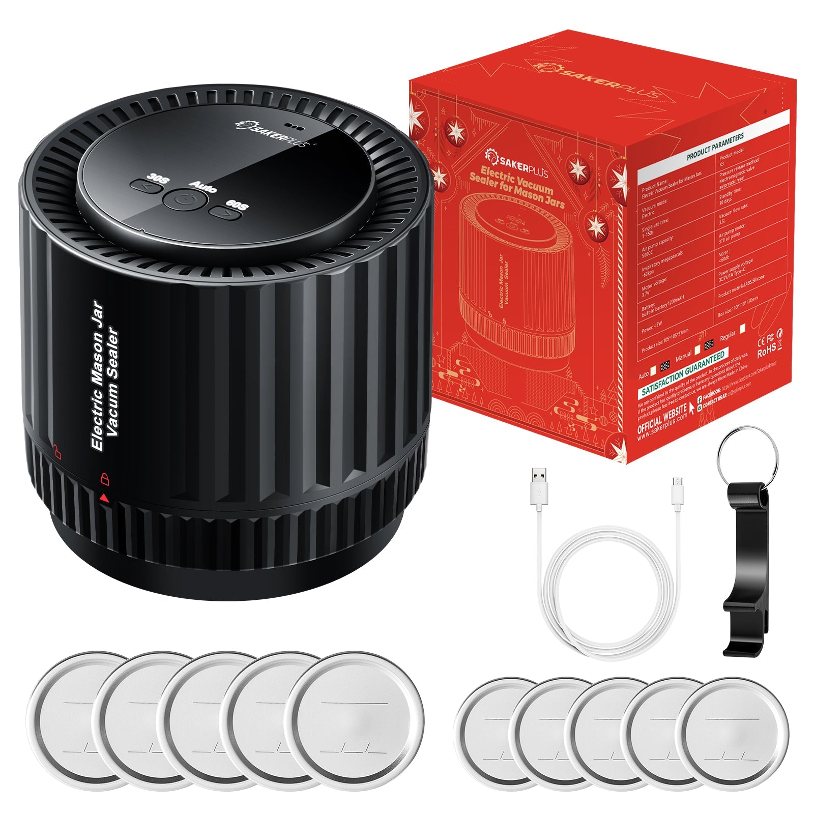 SakerPlus Electric Mason Jar Vacuum Sealer