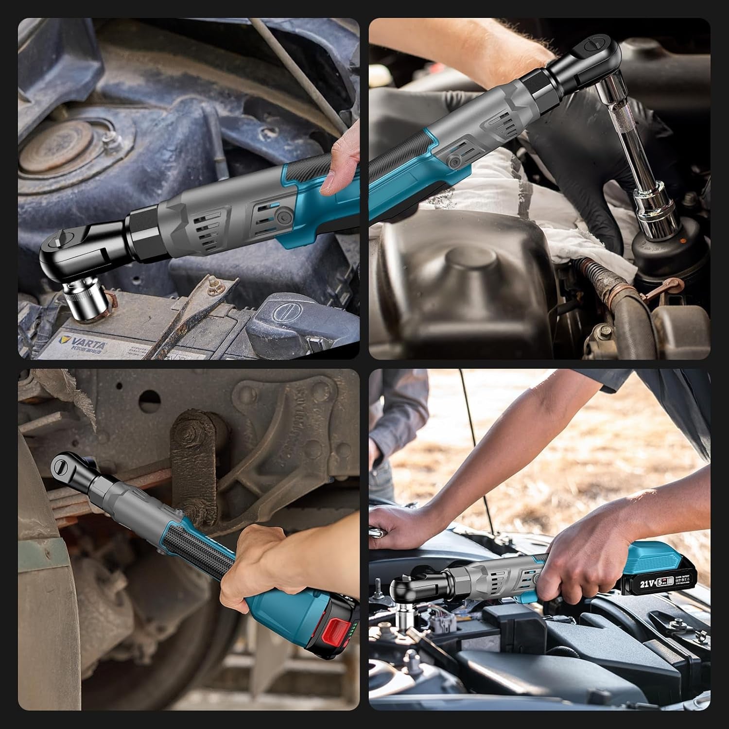 Sakerplus Cordless Electric Ratchet Wrench Set