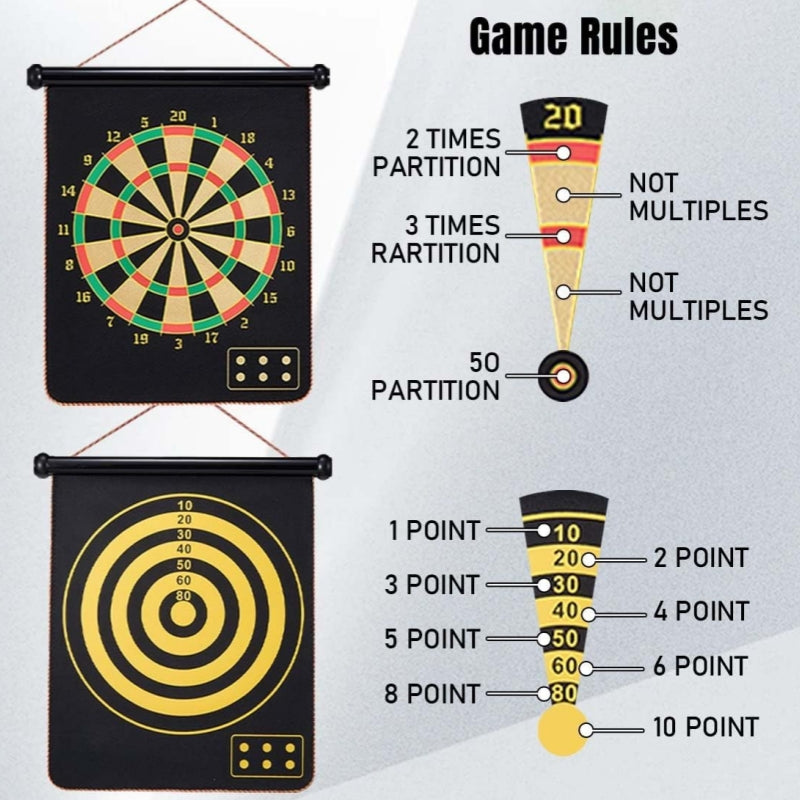 Sakerplus® Magnetic Dart Board Double-Sided Game