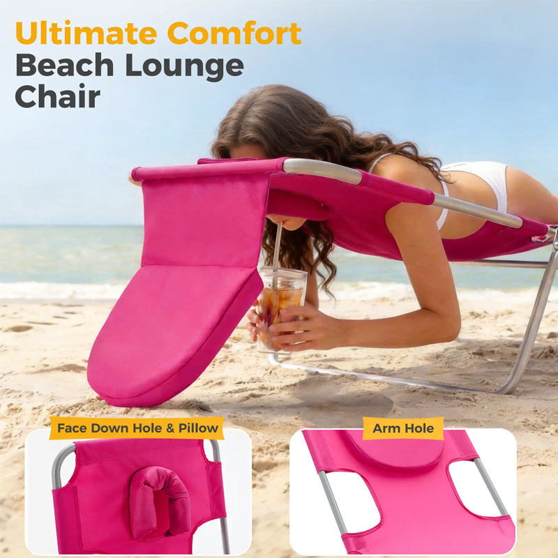 Sakerplus® Portable Folding Beach Lounge Tanning Chair