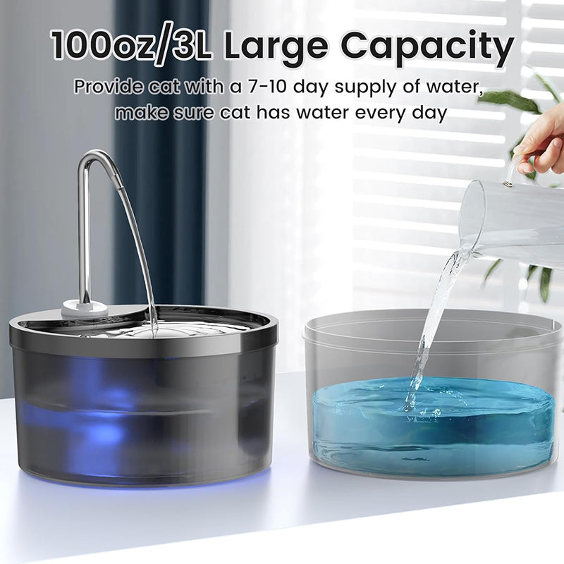 Sakerplus® Radar Sensing Cordless Cat Water Fountain