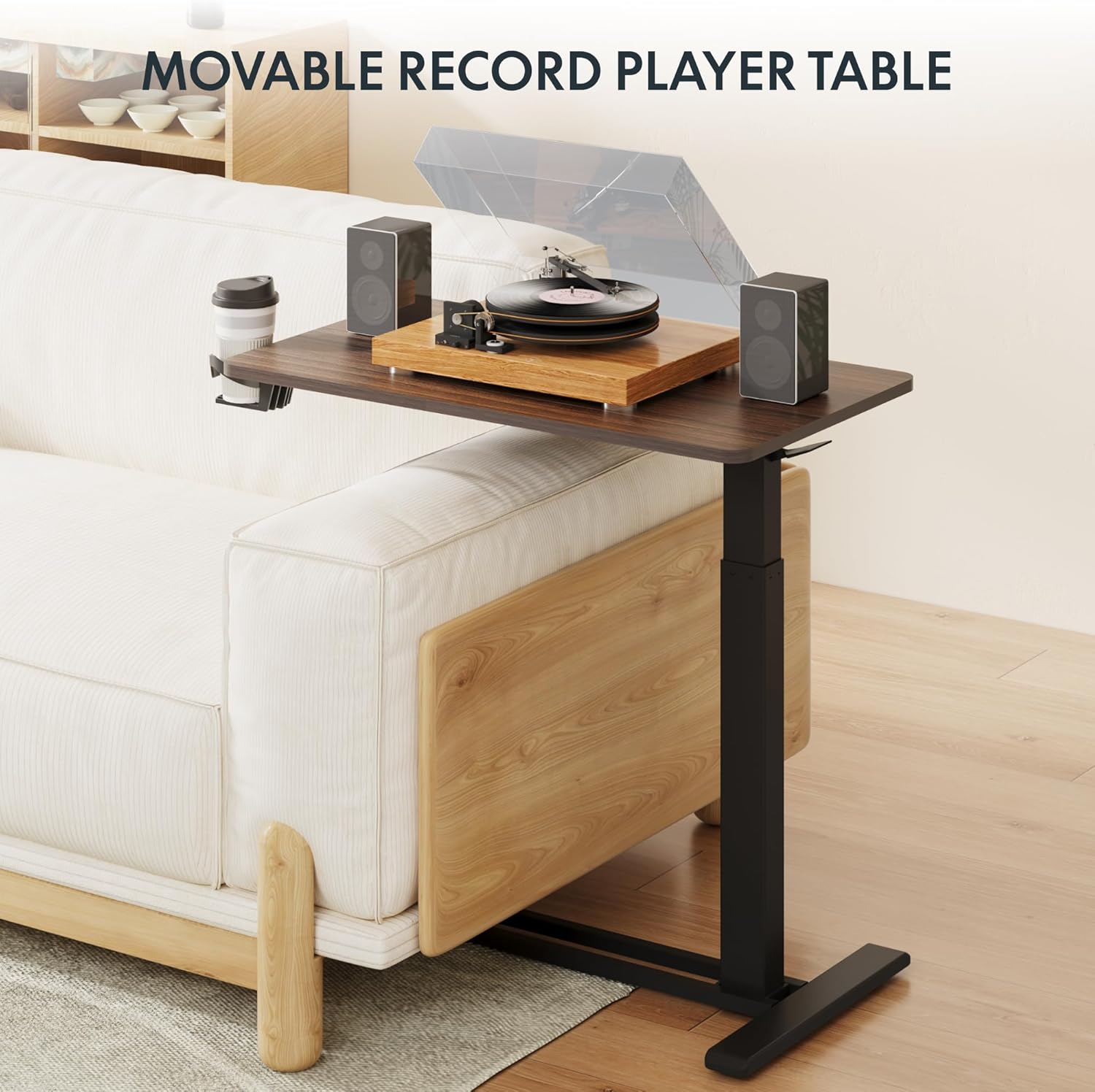 Saker Hidden Casters Adjustable Bedside Table