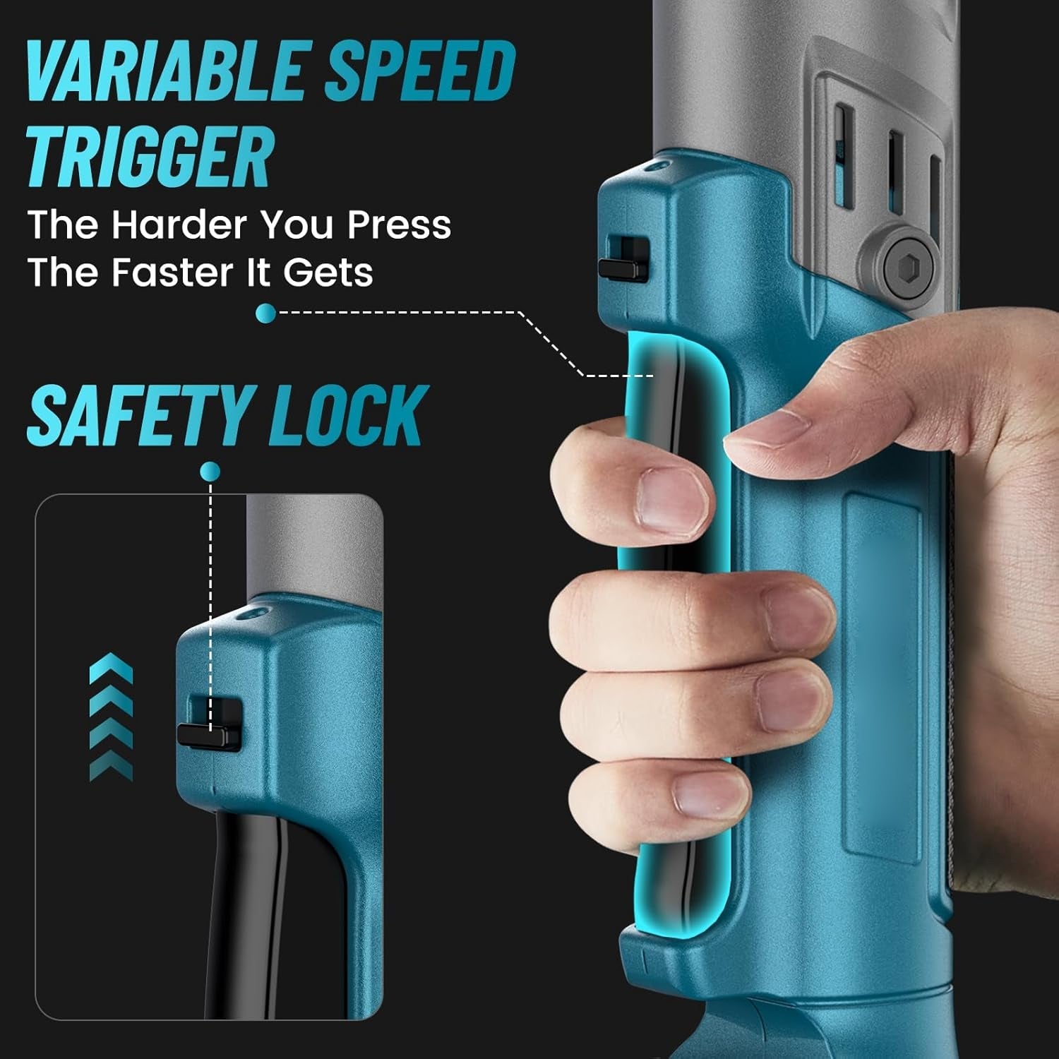 Sakerplus Cordless Electric Ratchet Wrench Set
