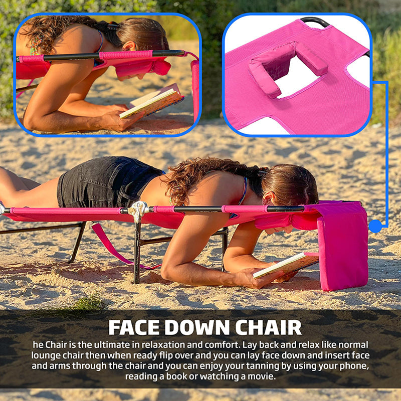 Sakerplus® Portable Folding Beach Lounge Tanning Chair