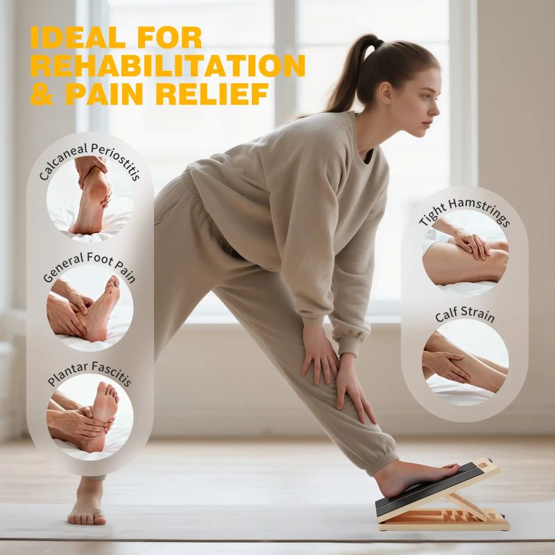 Sakerplus® Adjustable Wooden Slant Board Stretching