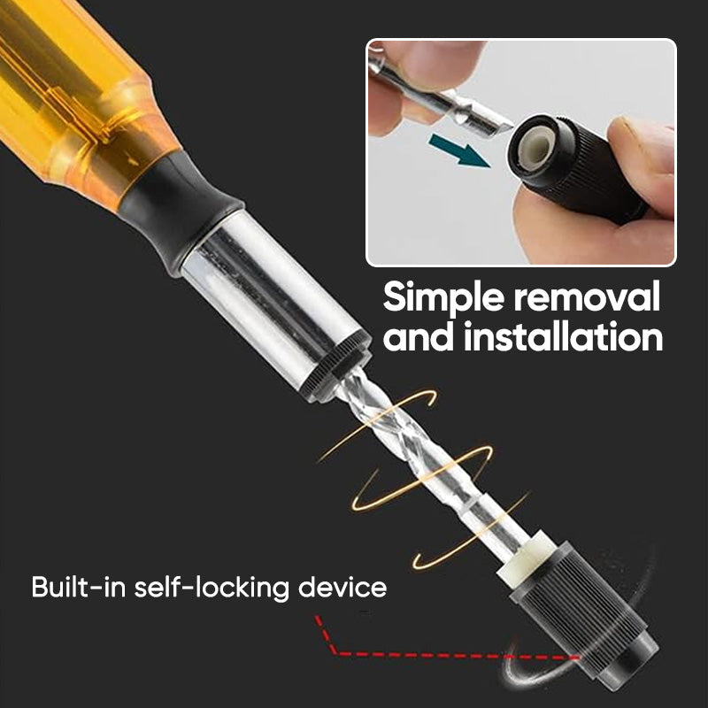 SAKERPLUS Push Pull Ratchet Screwdriver With 5 Screwdriver Heads