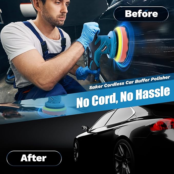 Sakerplus Cordless Car Buffer Polisher