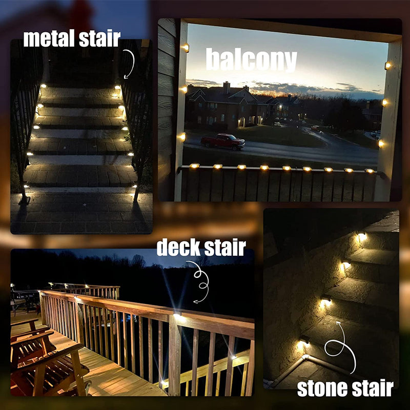 Sakerplus Solar Deck Lights Outdoor 4 Pack