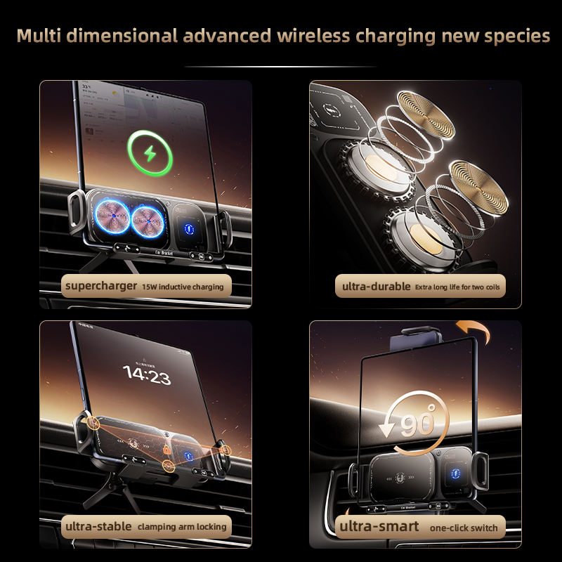 Sakerplus® Wireless Charging Rotating Car Mount