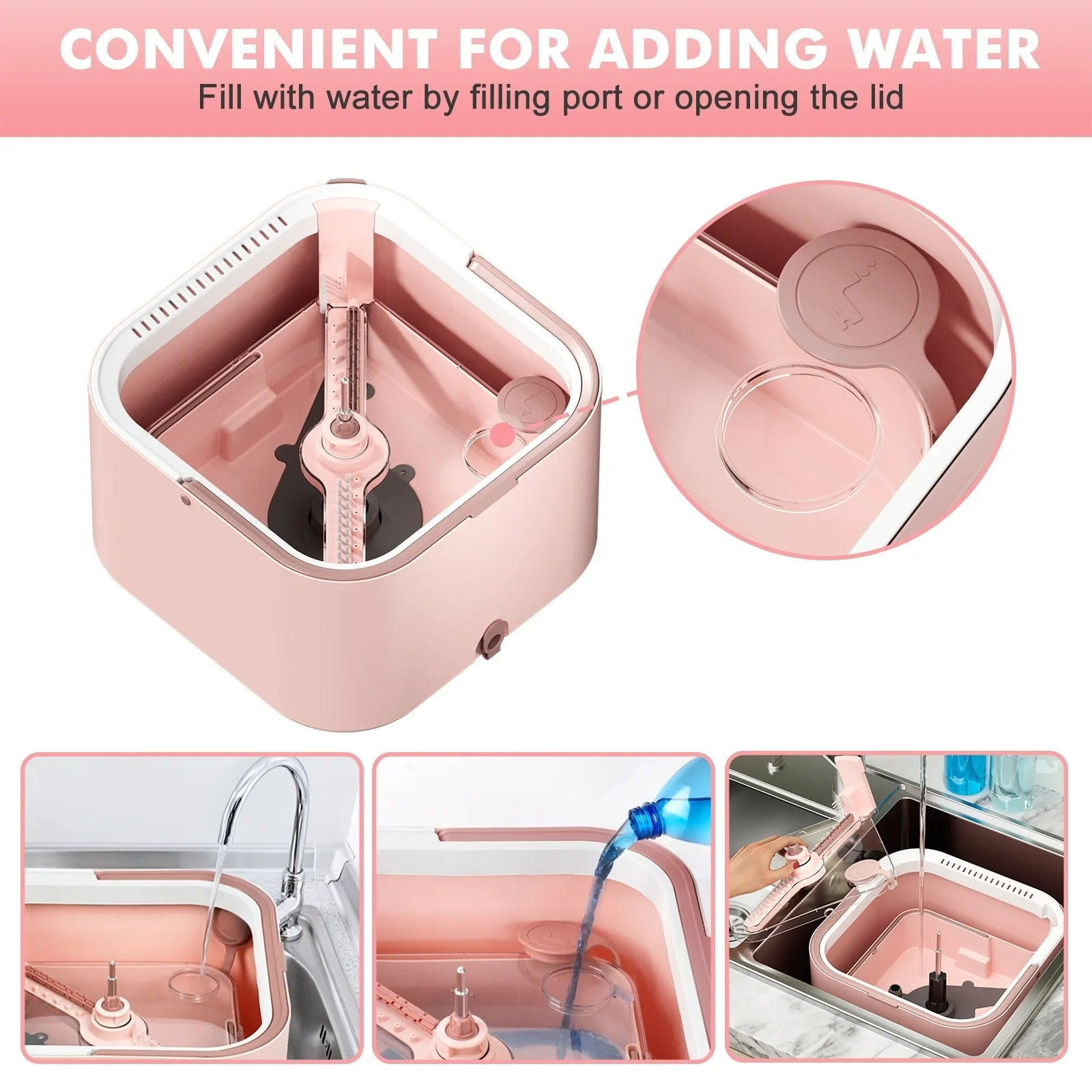 Sakerplus Upgrade Spin Mop Bucket with Detachable Inner Bucket