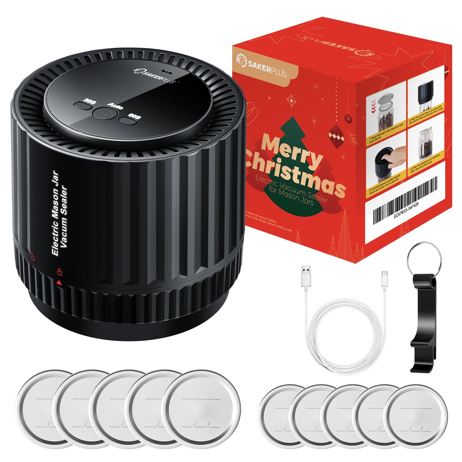 SakerPlus® Electric Mason Jar Vacuum Sealer