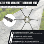Sakerplus® 6 inch Steel Wire Brush Cutter Trimmer Head