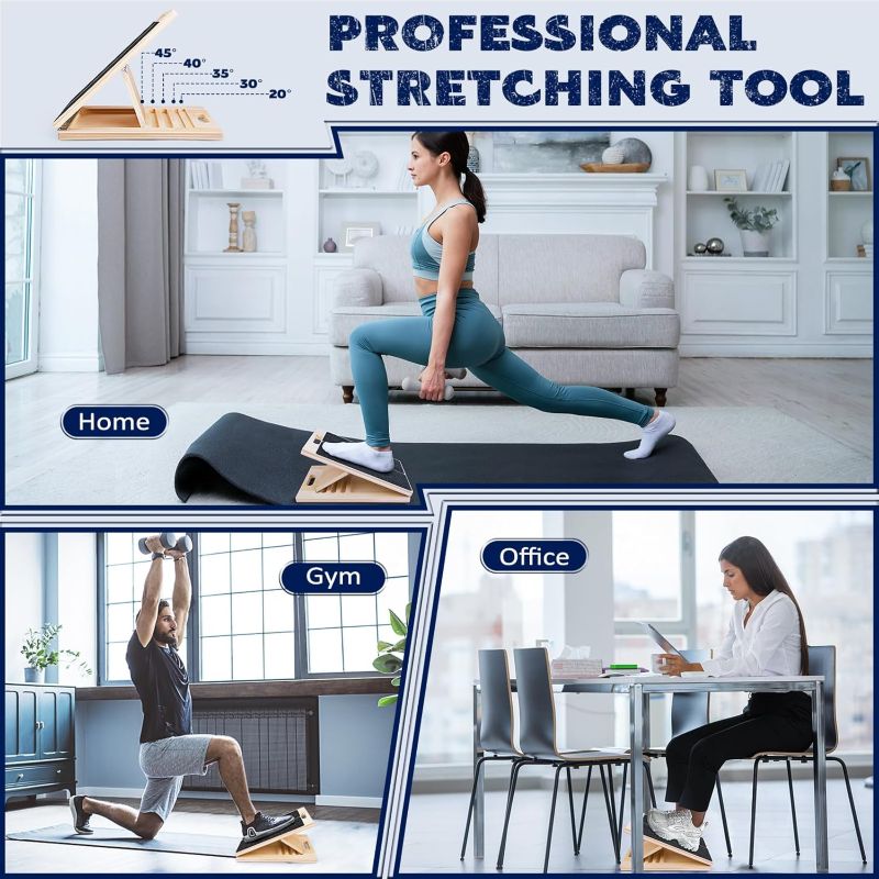 Sakerplus® Adjustable Wooden Slant Board Stretching