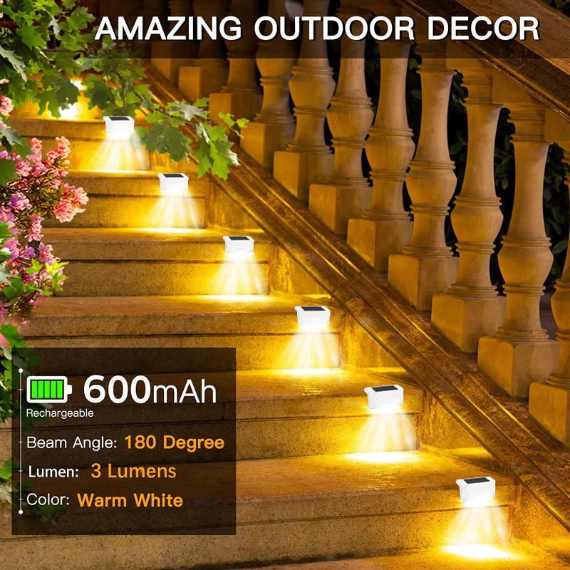 Sakerplus Solar Deck Lights Outdoor 4 Pack