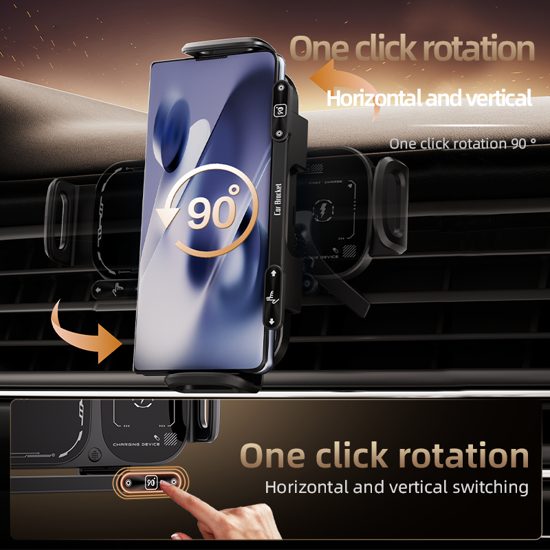 Sakerplus® Wireless Charging Rotating Car Mount