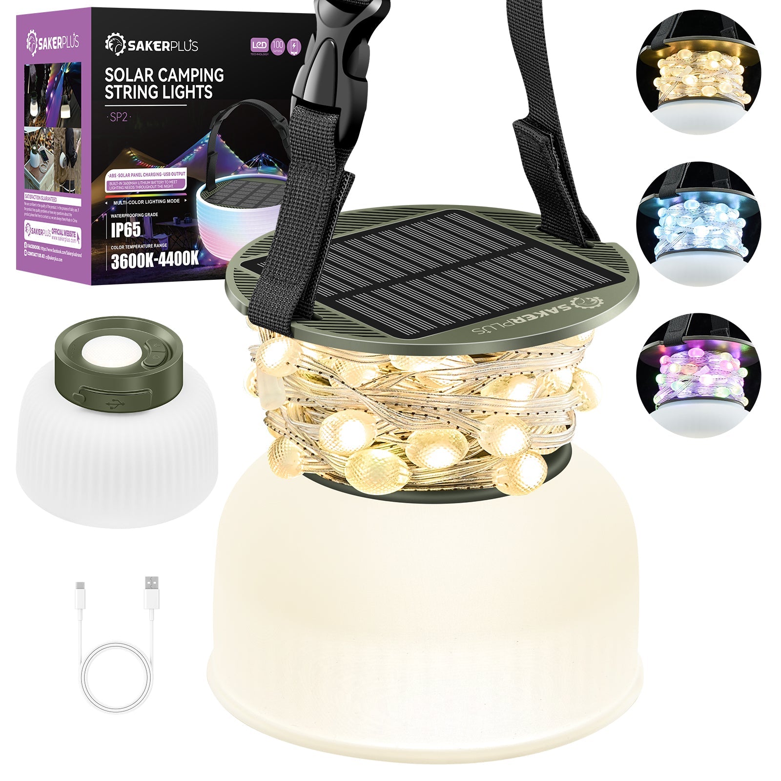 SakerPlus® Solar Camping String Lights
