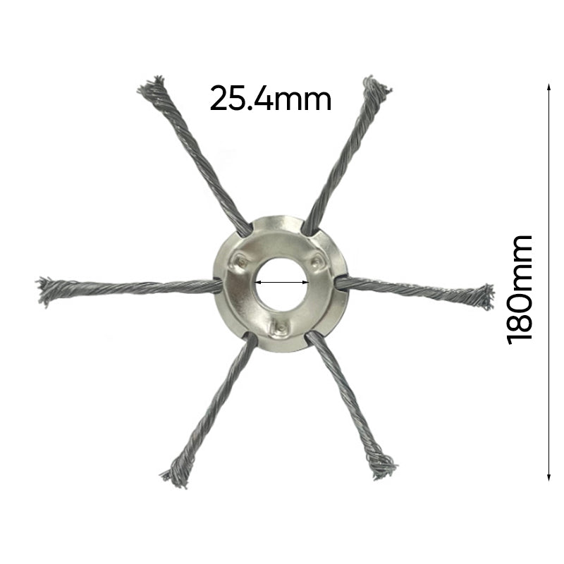 Sakerplus® 6 inch Steel Wire Brush Cutter Trimmer Head