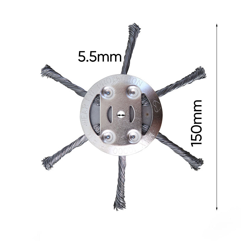 Sakerplus® 6 inch Steel Wire Brush Cutter Trimmer Head